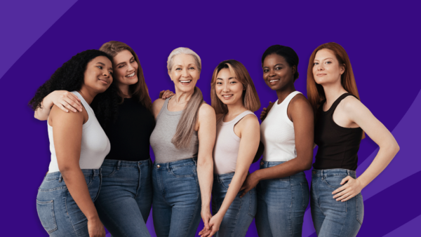 A group of women of different ages: Testosterone levels by age chart: Female