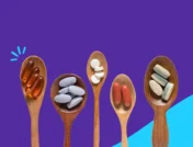 Image of supplemets on a spoon - vitamins for depression