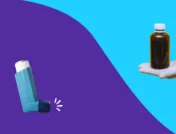 bottle of cough medicine and inhaler - asthma vs bronchitis