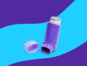 A purple asthma inhaler:Best medicine for an asthma cough