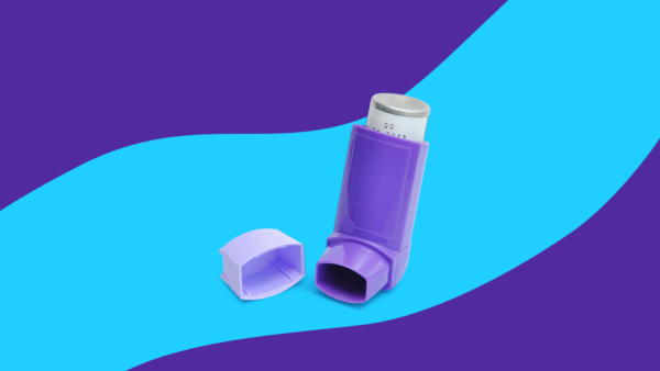 A purple asthma inhaler:Best medicine for an asthma cough