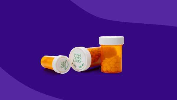Three Rx pill bottles: Dexamethasone interactions
