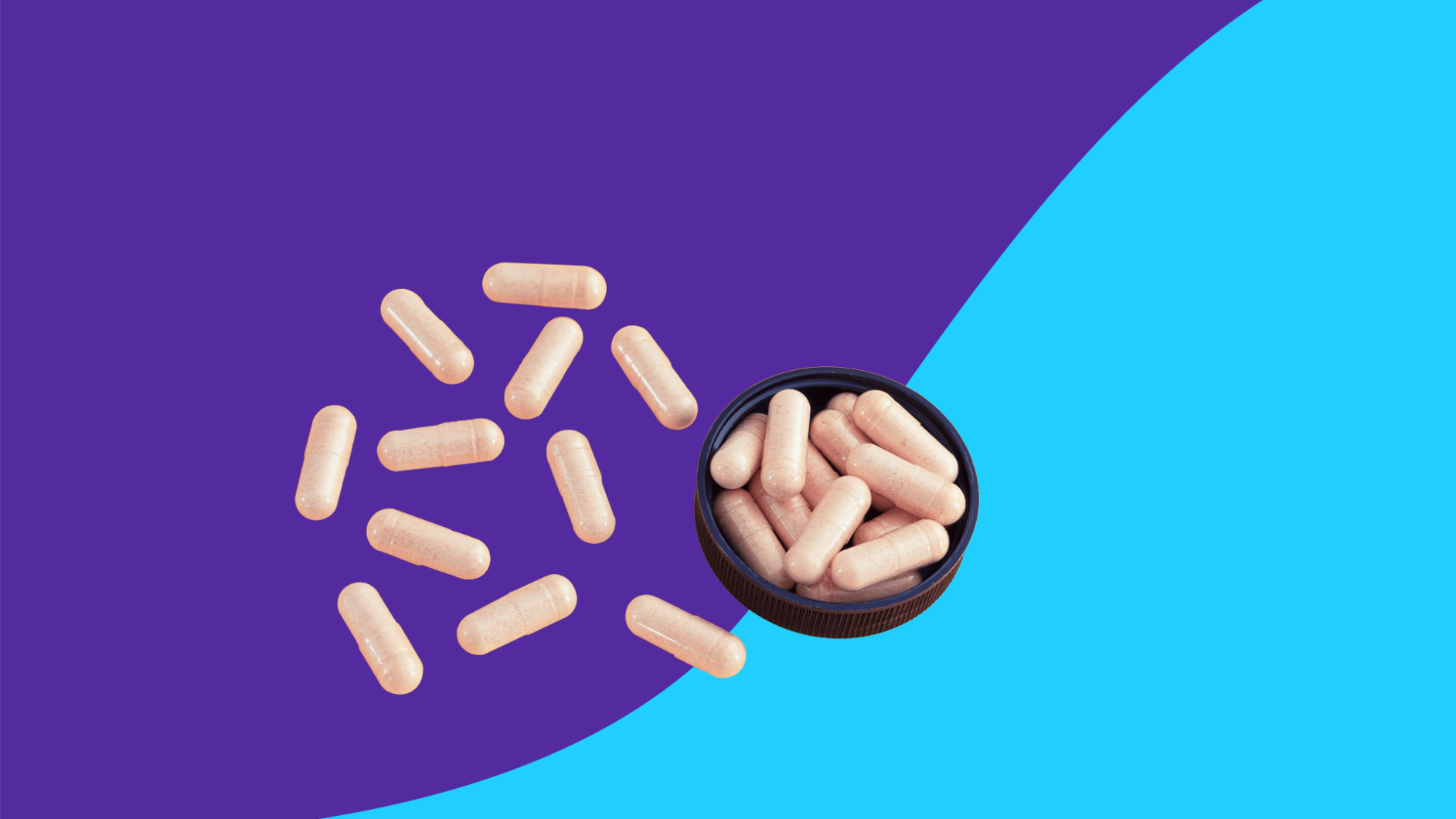 Supplement capsules spilled into a pill bottle: NAC benefits