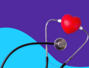 A stethoscope with a heart between the earpieces: Normal resting heart rate for men