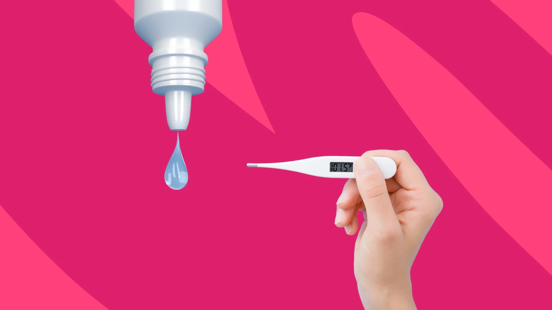 eye drops next to thermometer - can pink eye cause a fever