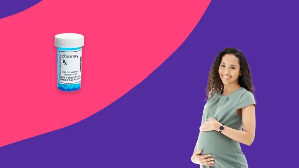 pregnant woman and Rx bottle - trazodone while pregnant