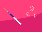 A syringe with dollar signs floating next to it: How much does testosterone cost without insurance?