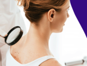 A doctor holding a magnifying glass to the back of someone's neck: What causes pink dots on skin? Related conditions and treatments