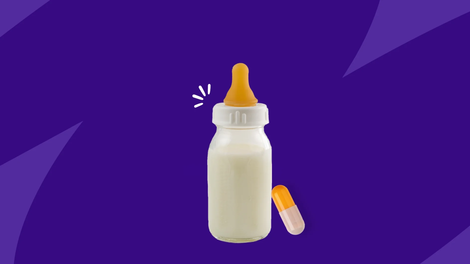 baby bottle next to a capsule - Adderall and breastfeeding