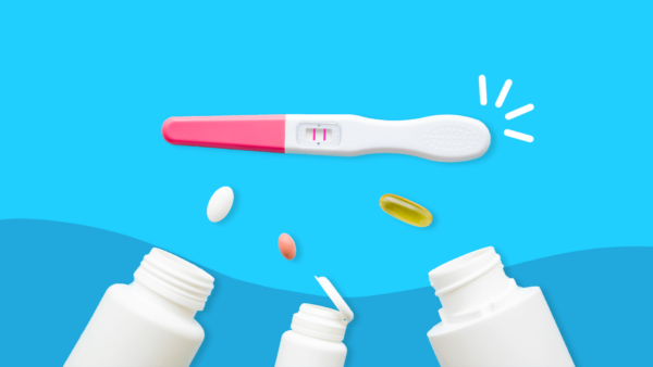A positive pregnancy test and pill bottles: Medication management while trying to conceive