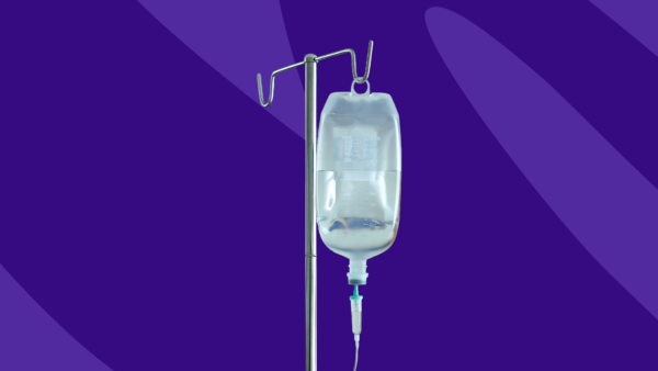An IV bag hanging on a stand: Remicade biosimilar options for affordable treatment
