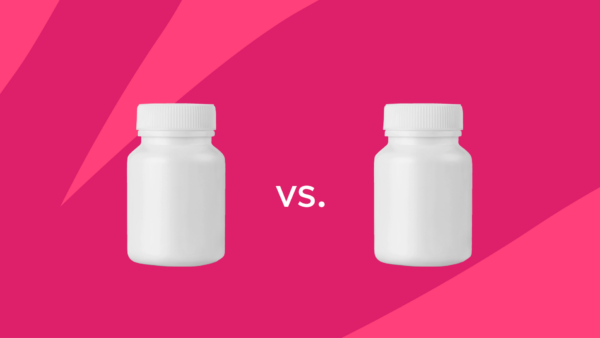 Two Rx pill bottles: Strattera vs Vyvanse