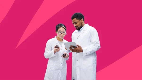 Two pharmacists discussing what are SSRIs used for