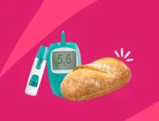 image of sourdough and glucose monitor - is sourdough bread good for diabetics
