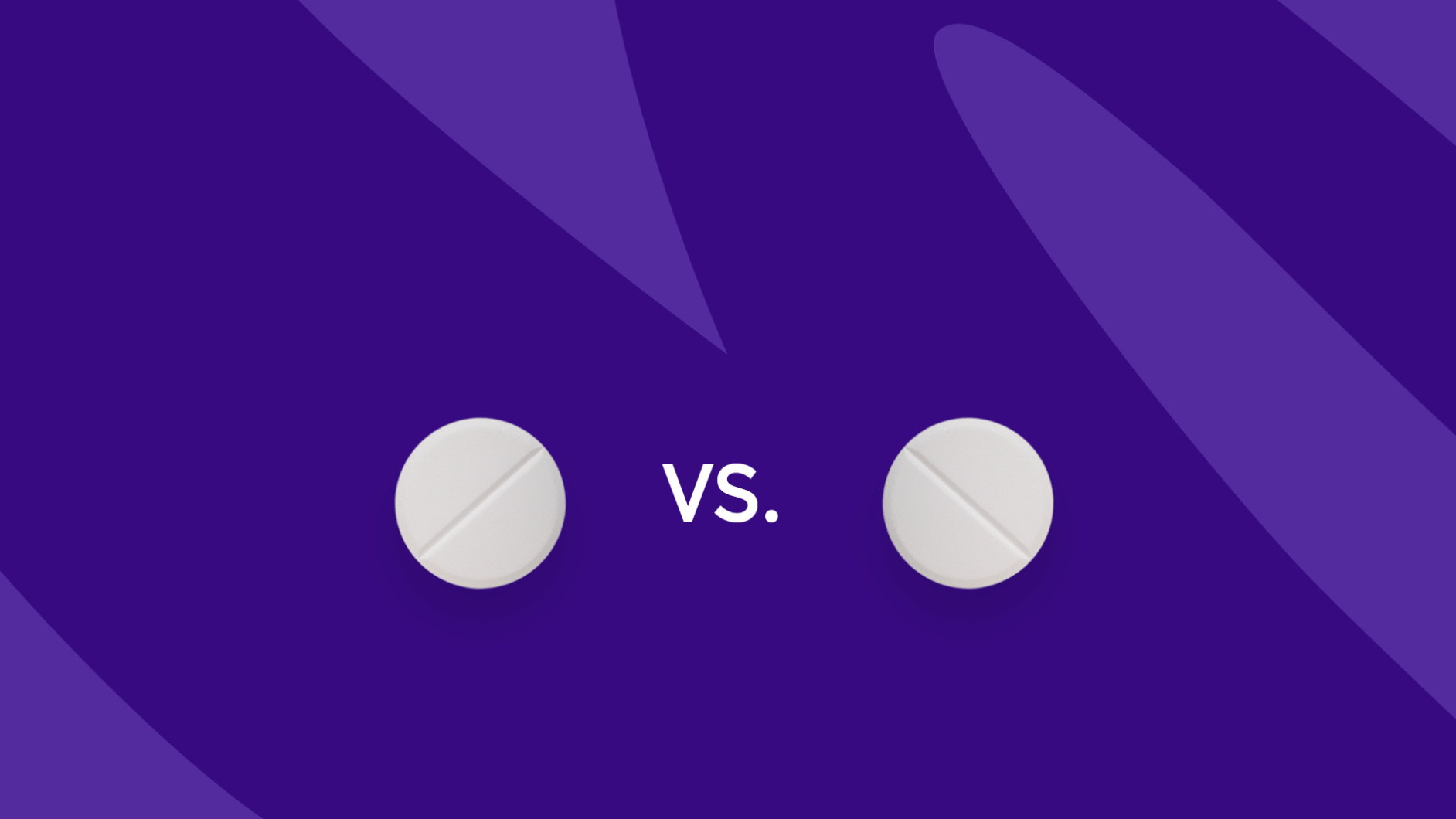 Two white pills with a "vs." between them: Nurtec ODT vs. sumatriptan: Differences, similarities & side effects
