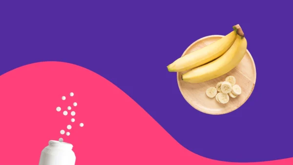 bottle of tablets next to some bananas - losartan and eating bananas