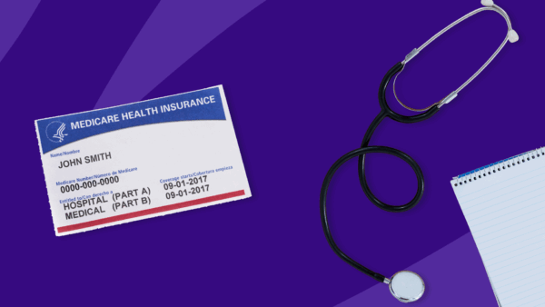 A Medicare card and stethoscope