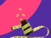 A bottle of pills and a tape measure | Farxiga weight loss