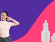 A woman touching her ear and ear drops | how to relieve sinus pressure in ears