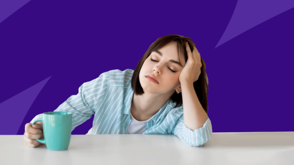 Fatigued person drinking coffee: metformin and vitamin B12