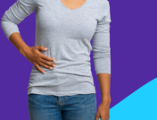 woman holding side: Metformin and liver