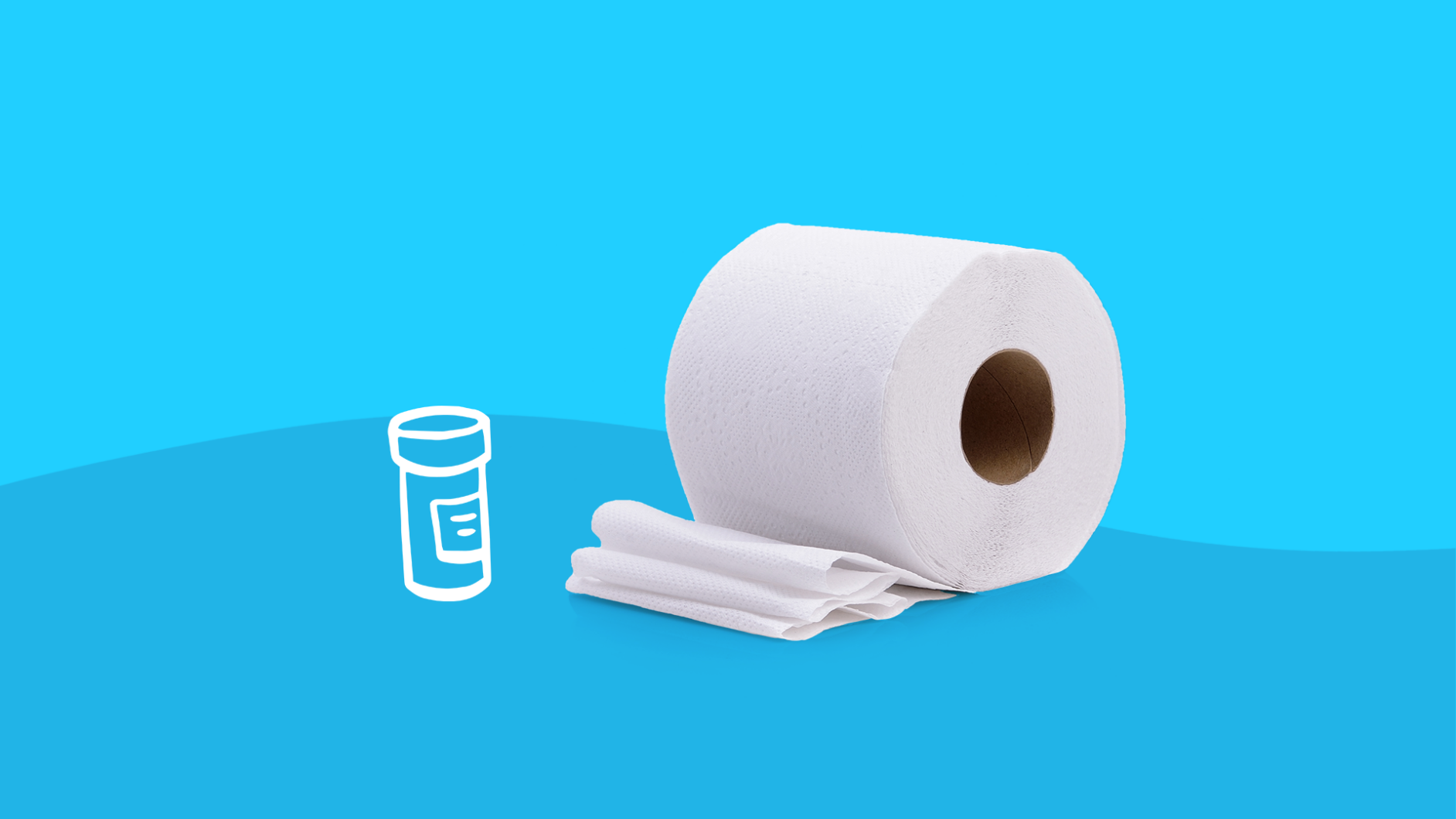 Rx pill bottle and toilet paper respresenting phentermine and constipation