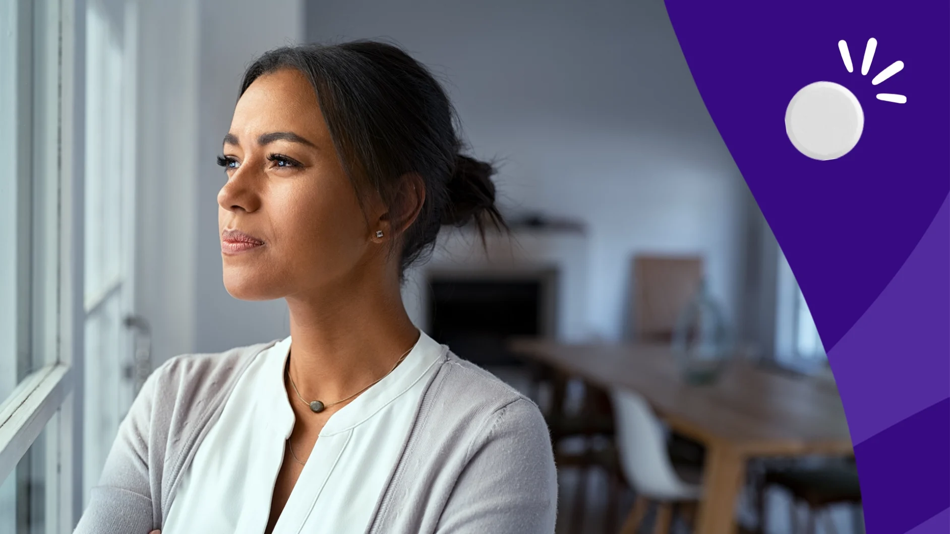 woman looking out the window - how long does olanzapine take to work for anxiety