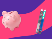 A piggy bank and two autoinjector pens: Saxenda savings tips