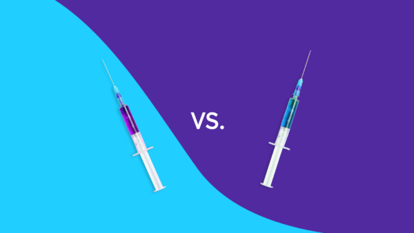 Two insulin syringes: Novolin vs. NovoLog