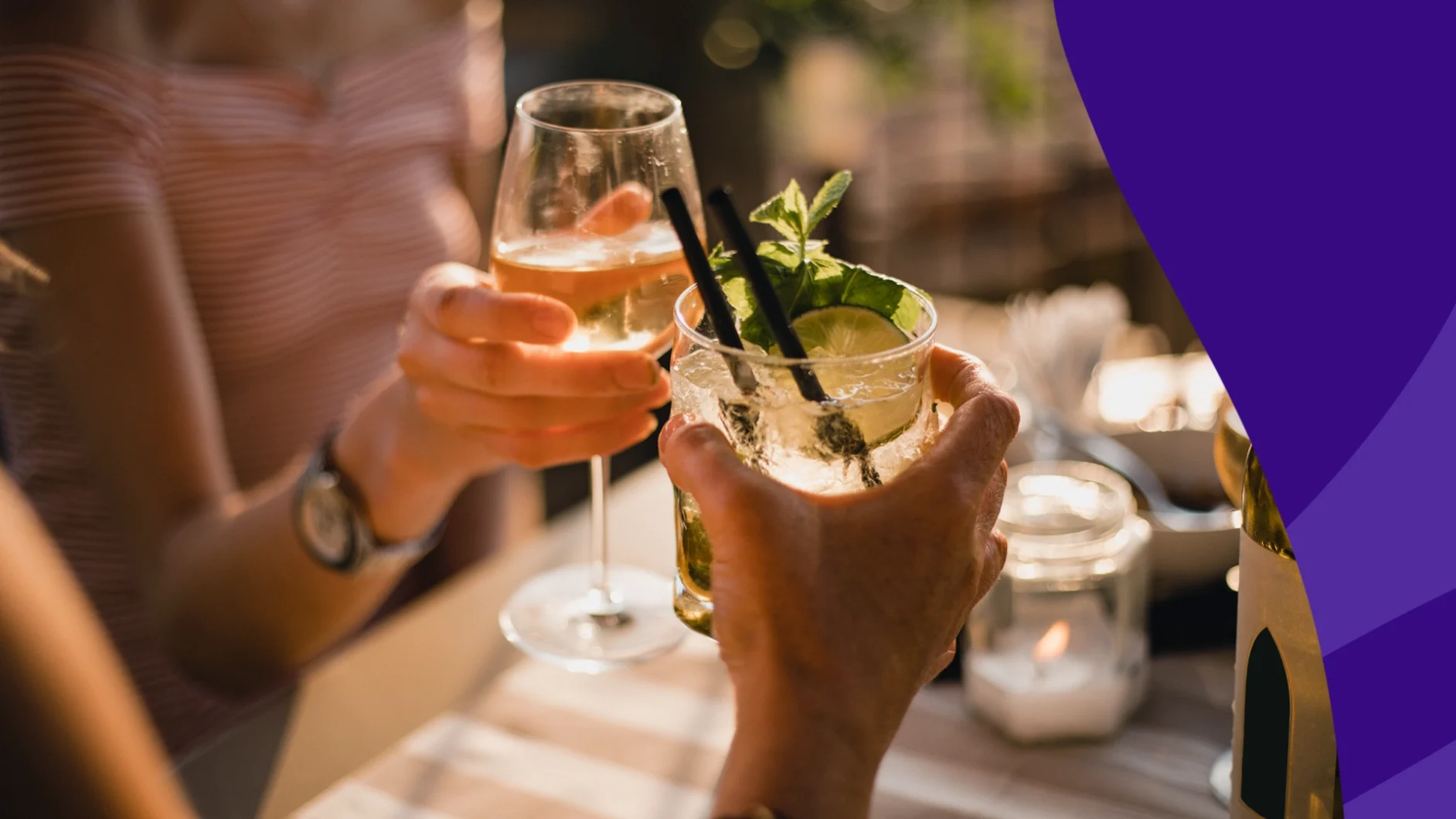 Image of two cocktails - Rybelsus and alcohol