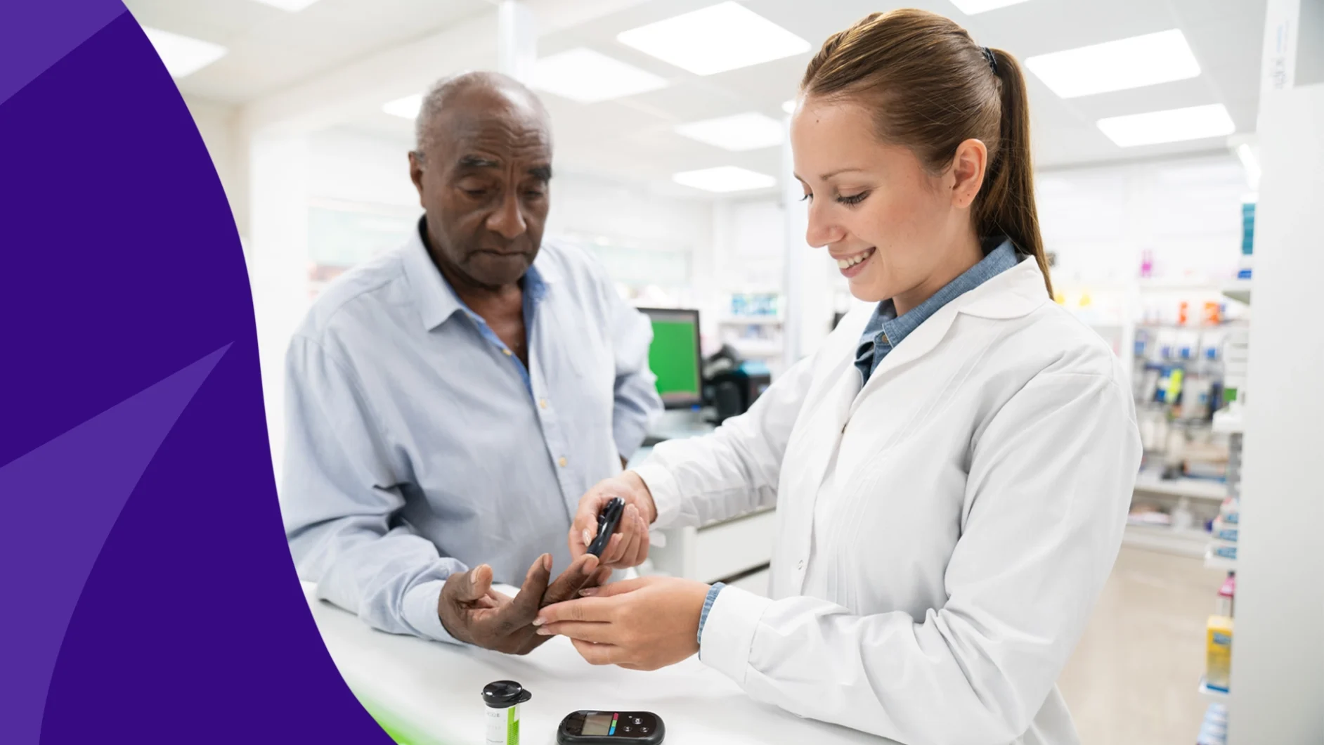 A pharmacist supporting a patient on insulin therapy