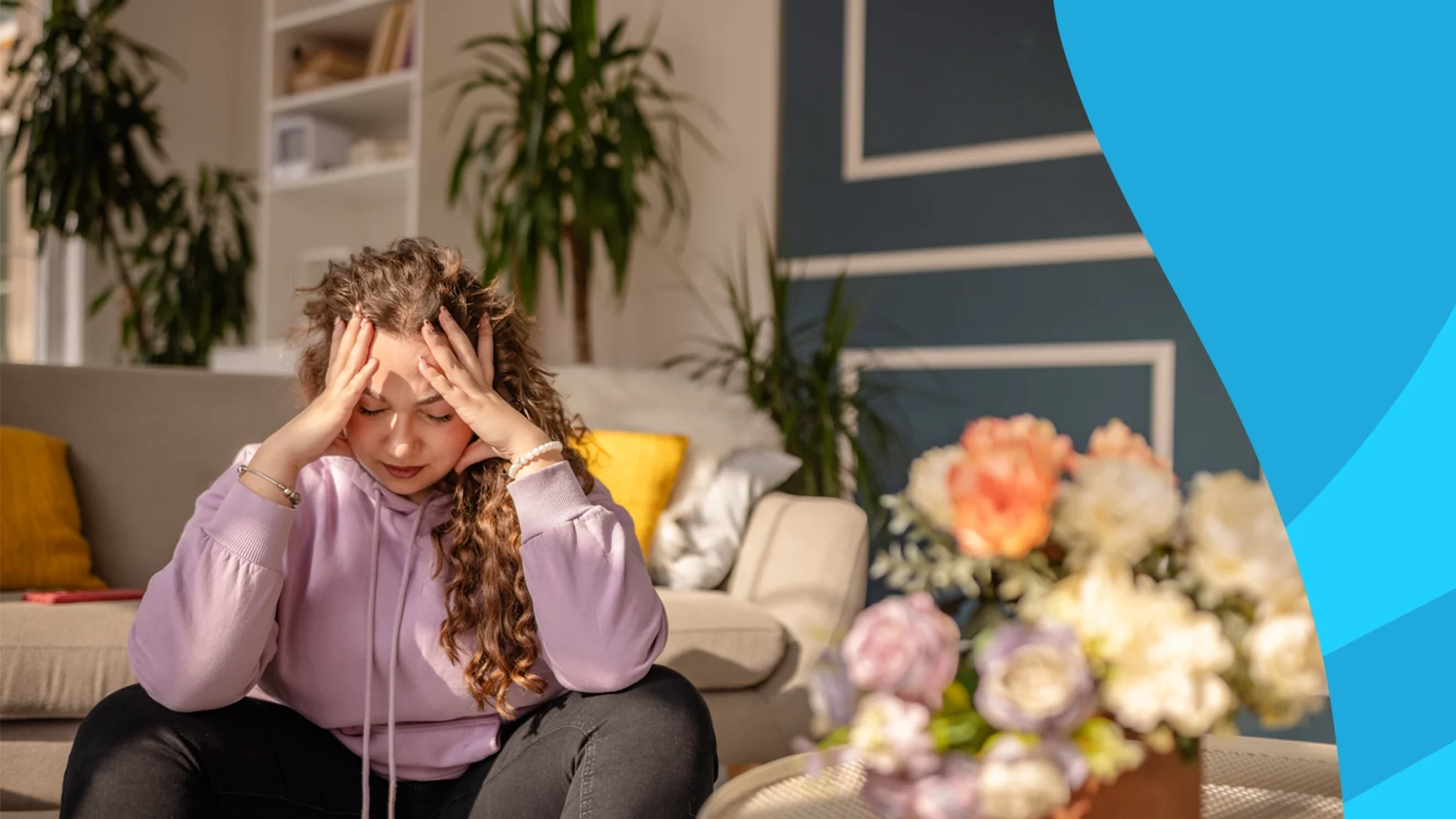 person holding the front of their head - Does Zepbound cause headaches?