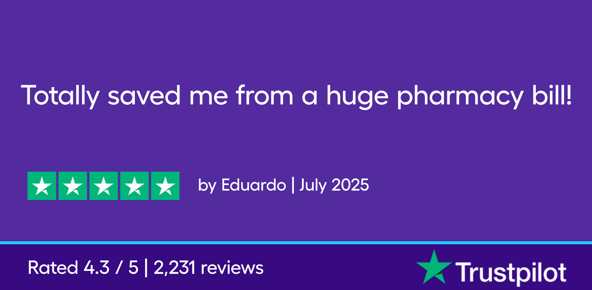 “Totally saved me from a huge pharmacy bill!” 5 stars, By Eduardo, July 2025
