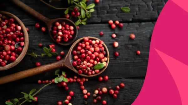 Image of a scoop of cranberries - benefits of cranberries