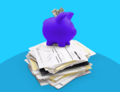 A stack of papers with a piggy bank on top: What insurance companies cover Zepbound?