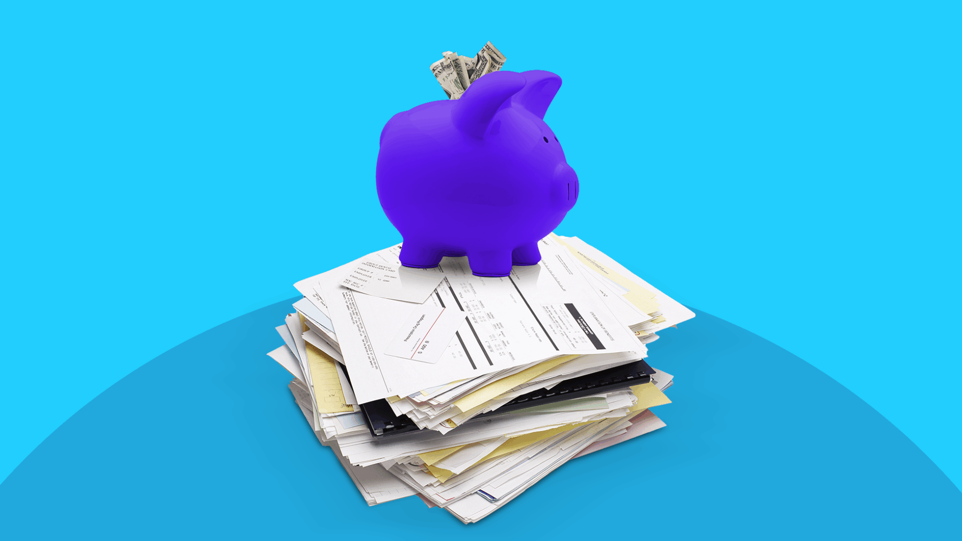 A stack of papers with a piggy bank on top: What insurance companies cover Zepbound?