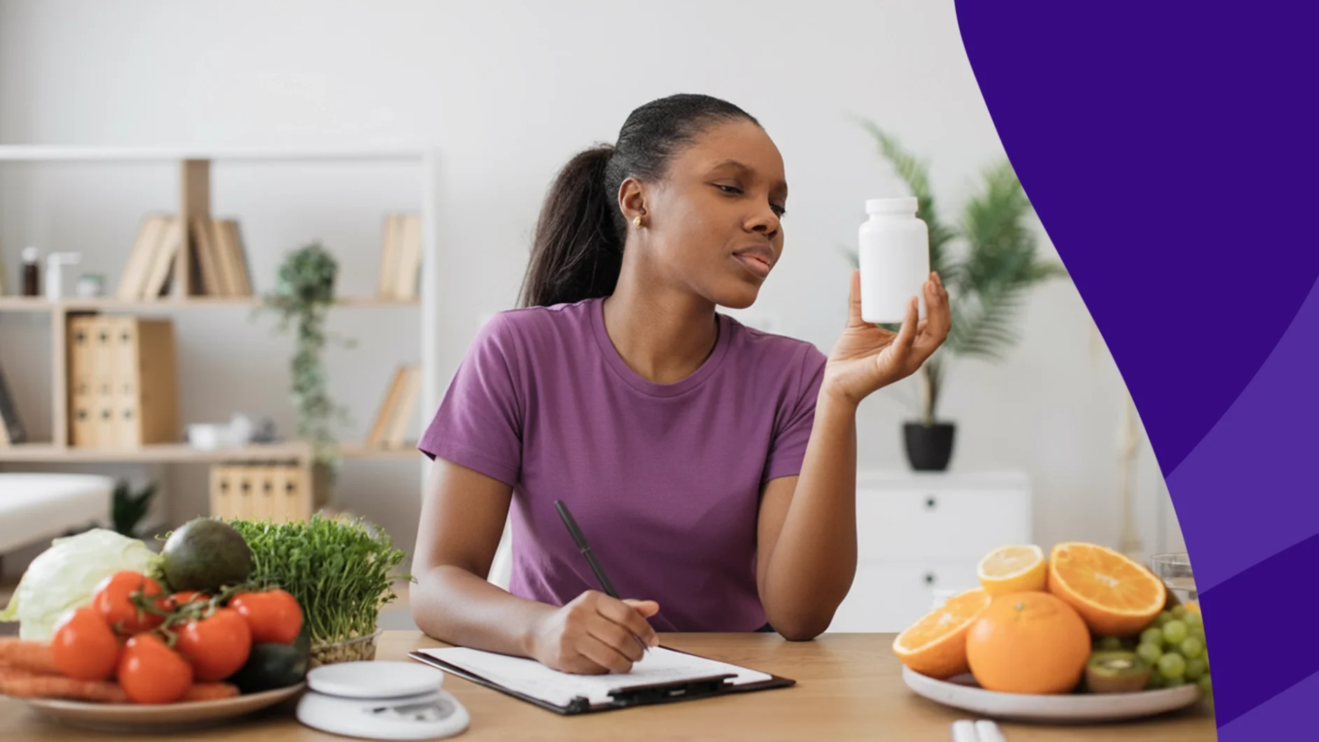 A woman looking at a pill bottle | Best time to take potassium