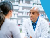 A pharmacist counseling a patient | Is COPD contagious?