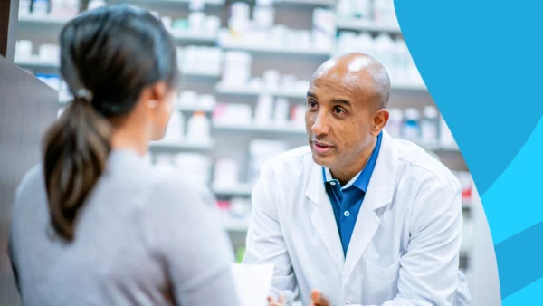 A pharmacist counseling a patient | Is COPD contagious?