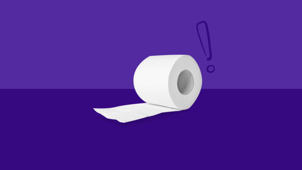 A toilet paper roll and an exclamation mark: Zepbound constipation