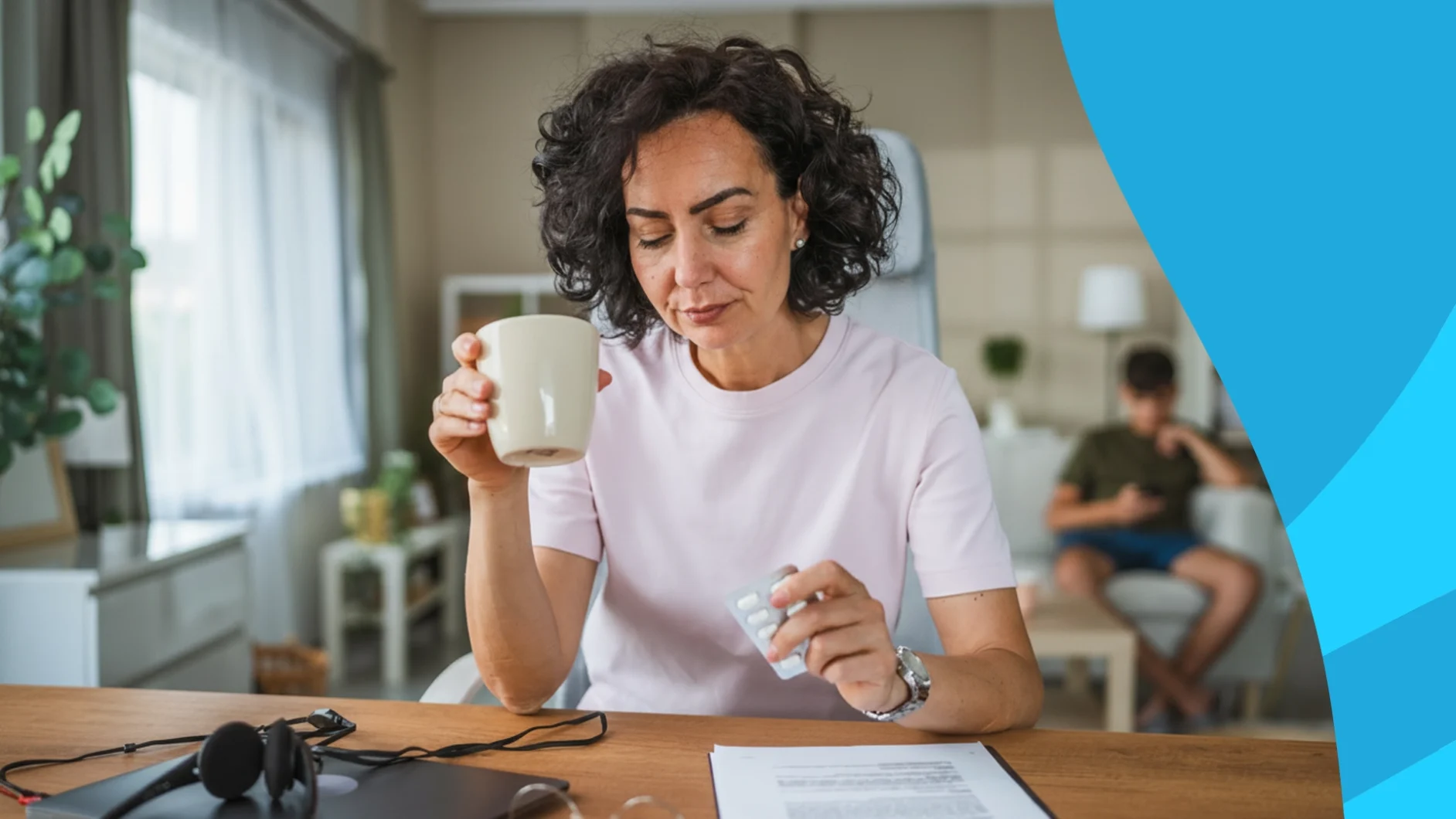 Person drinking a cup of coffee - sudafed and caffeine