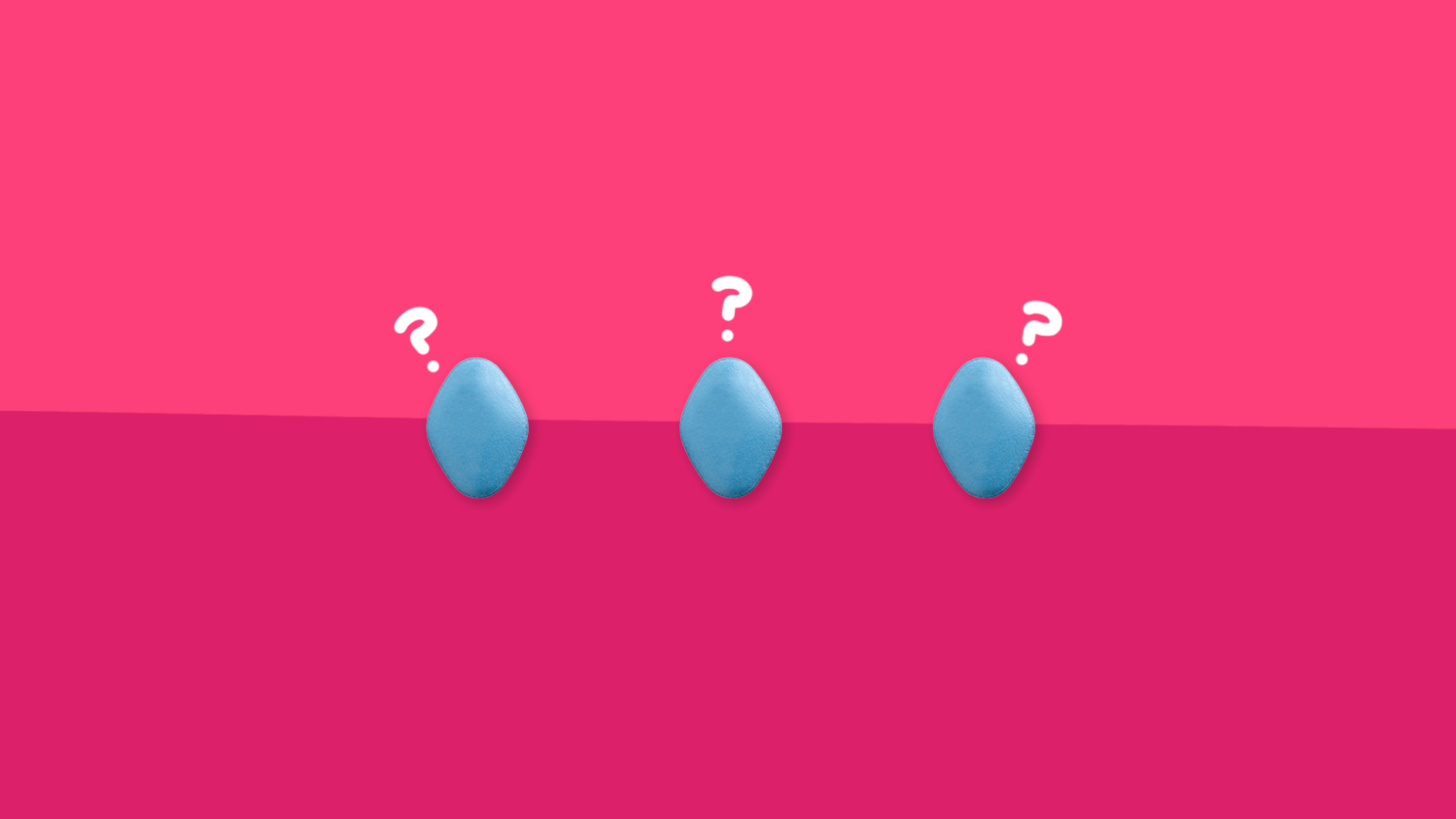 Three little blue pills with question marks: Cialis vs. Viagra side effects