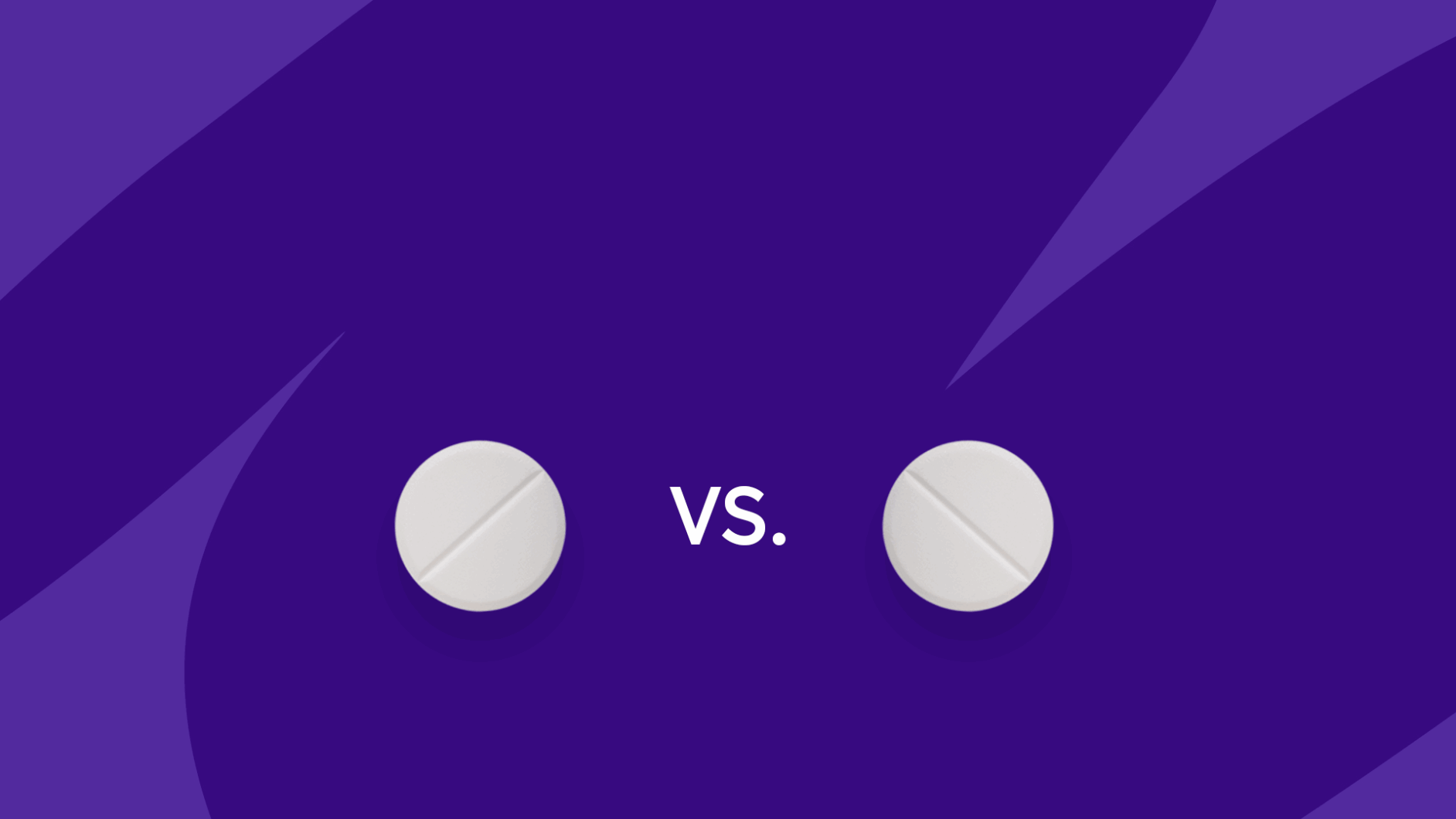 Two round pills with "vs" between them: Leucovorin vs. folic acid