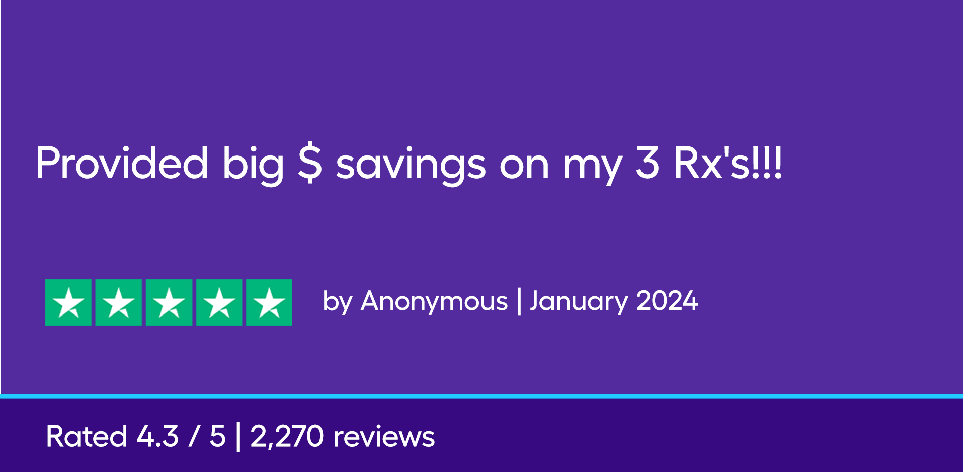Provided big $ savings on my 3 Rx's!!!