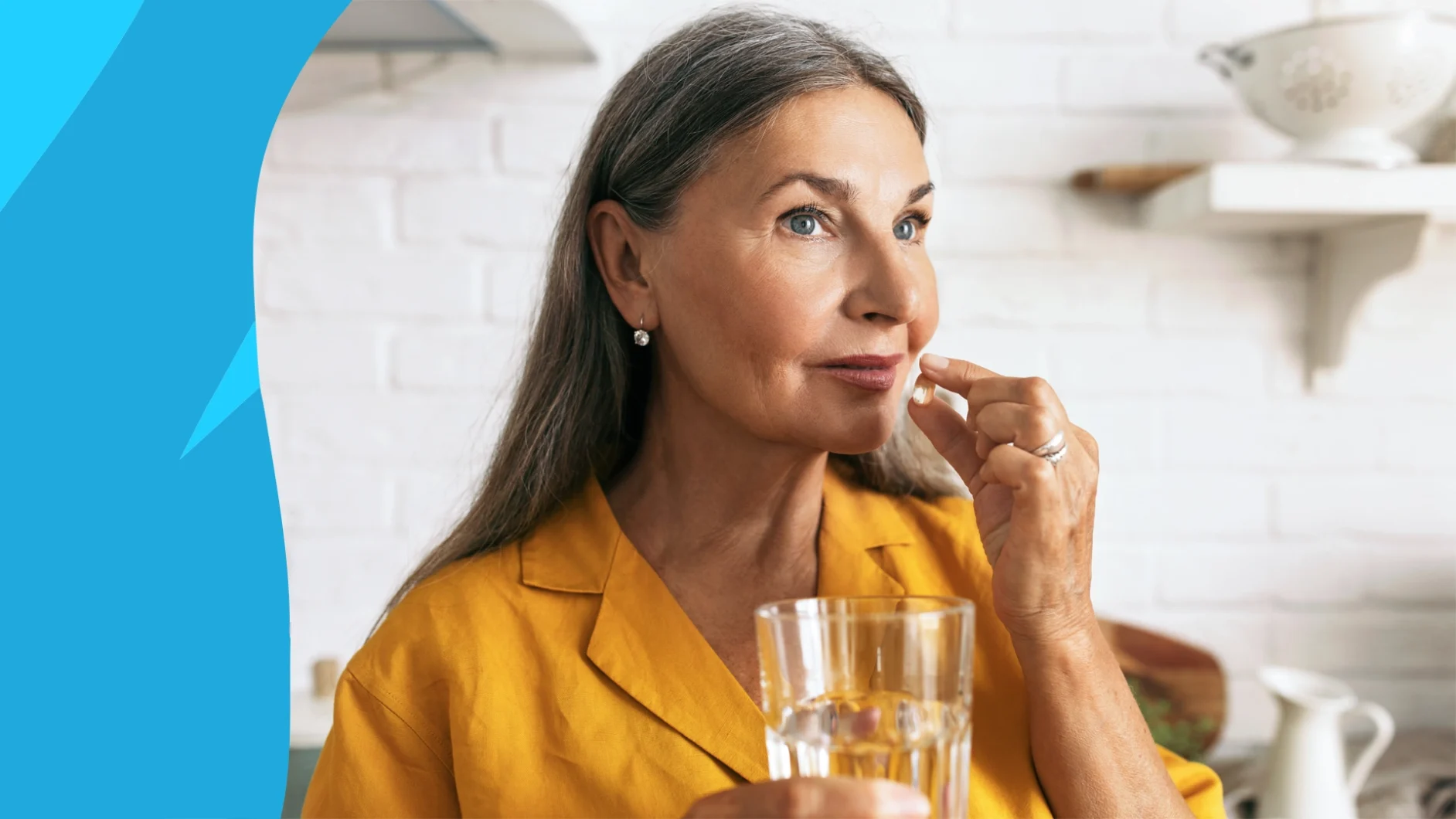 Image of a woman taking a vitamin e capsule - vitamin e benefits for women