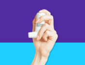 A hand holding an inhaler: Anoro Ellipta generic