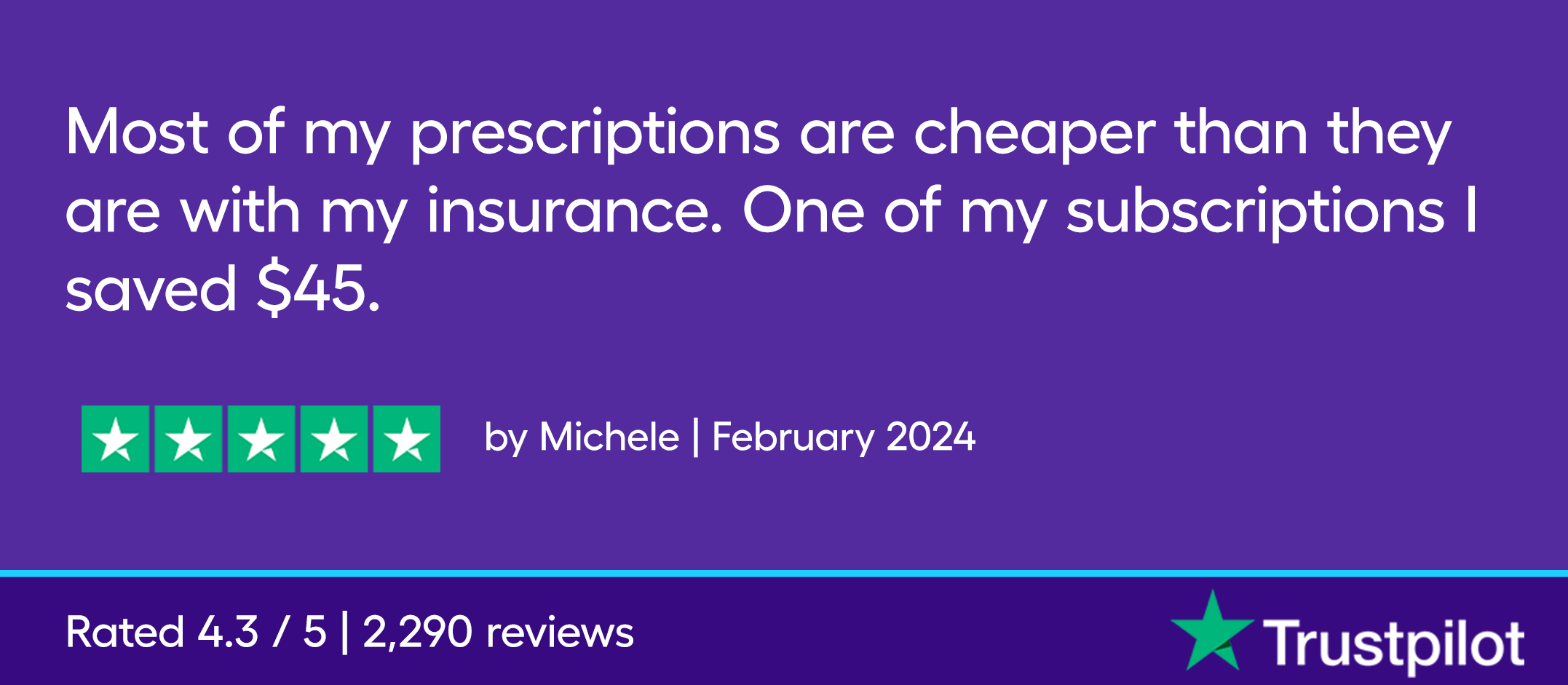 Most of my prescriptions are cheaper than they are with my insurance. One of my subscriptions I saved $45.