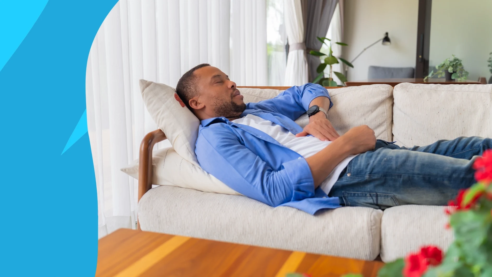 man laying down on the couch - Do statins make you tired?