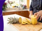 A person chopping pineapple | Pineapple benefits