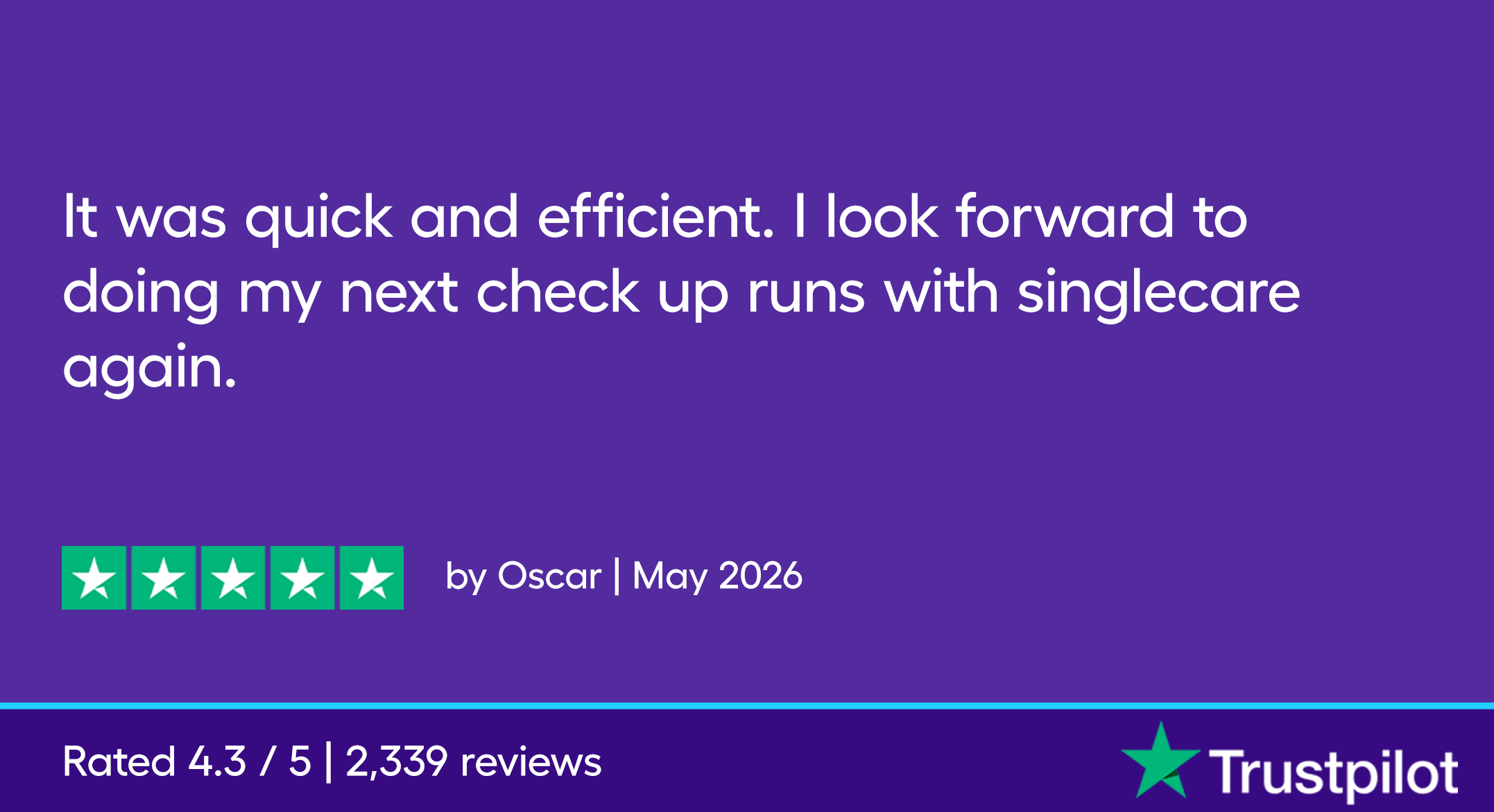 It was quick and efficient. I look forward to doing my next check up runs with singlecare again.